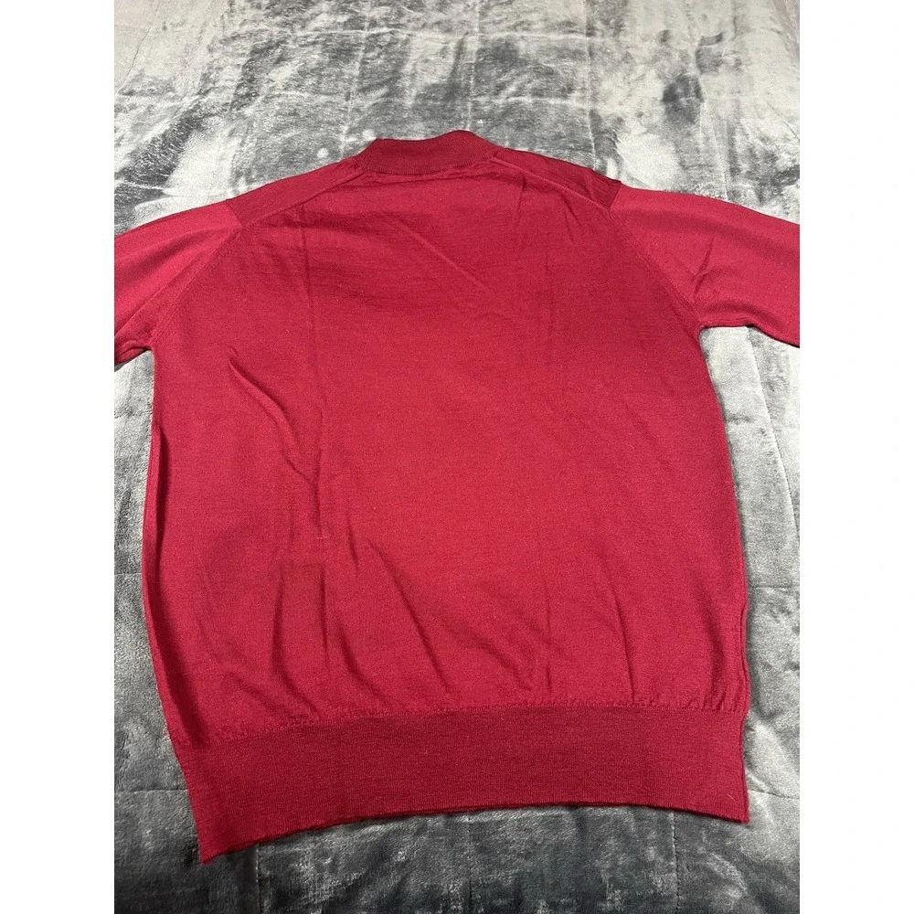 Vintage‎ 100% Wool Mock Neck Dress Sweater, Men's Size L, Red Old Money preppy